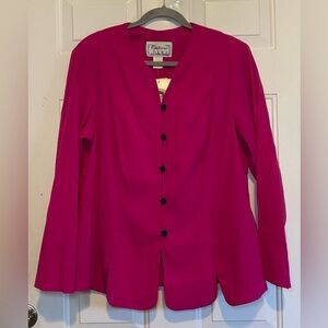 Options Delta Burke Women’s Button Up Blouse NWT Vintage Size XL Pink Office